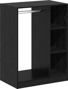 vidaXL Ruhásszekrény polcokkal tárolóval Fekete tölgy 77 x 48 x 102 cm