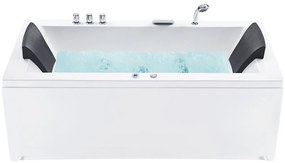 Bal oldali fehér whirlpool masszázskád LED világítással 183 x 90 cm VARADERO Beliani