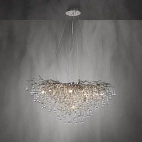 Paul Neuhaus 2192-55 - Csillár zsinóron ICICLE 10xG9/40W/230V 50x100 cm króm