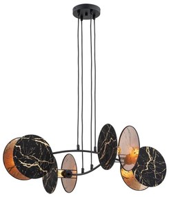 Csillár zsinóron MOTIF 4xE27/15W/230V fekete/arany