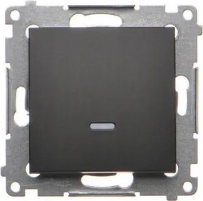 Simon 54 Egypólusú kapcsoló Led aljzattal Fekete DW1L.01/49