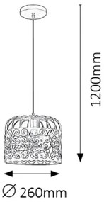 Rabalux 2156 - Csillár ALESSANDRA 1xE27/60W/230V fekete