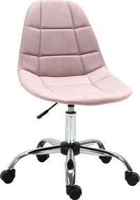 Vinsetto Forgós Íróasztali Szék, Ergonomikus és Állítható Karfa Nélküli Dizájn, Rózsaszín, 59x59x81-91cm | Aosom
