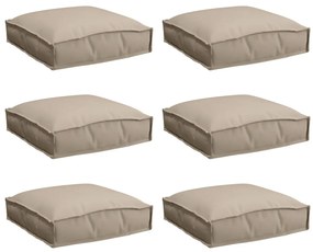 Pallet párnák ülésekhez 6 db Taupe 40x40x8 cm Oxford szövet