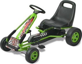 vidaXL pedálos gokart kocsi állítható üléssel zöld