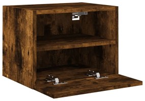 2 db füstös tölgy színű szerelt fa fali TV-szekrény 40x30x30 cm