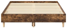 füstös tölgy színű szerelt fa ágykeret matrac nélkül 135x190 cm