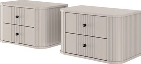 Vesper függő éjjeliszekrény készlet 56 cm - kasmír / fekete fogantyúk