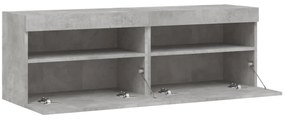 2 db betonszürke fali TV-szekrény LED-del 60x30x40 cm