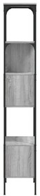 5 szintes szürke sonoma szerelt fa könyvespolc 76x33x188,5 cm