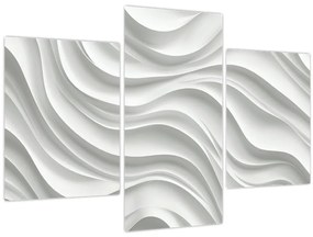 Kép - 3D fehér hullámok (90x60 cm)