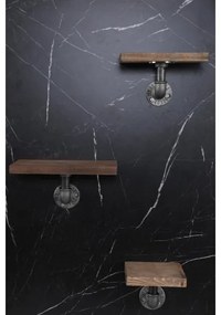 KÉSZLET 3x Fali polc BORURAF fenyő/fekete