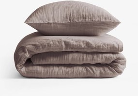 Goldea muszlin ágyneműhuzat – kávébarna 220 x 200 és 2db 70 x 90 cm
