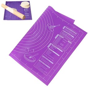 Konyhai szilikon sodródeszka 60 x 46 cm - lila