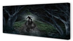 Canvas képek Sötét erdő fa forma 125x50 cm