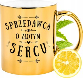 Prémium Arany Csillogó Bögre Eladó Ajándék Nyomtatott Fotóval