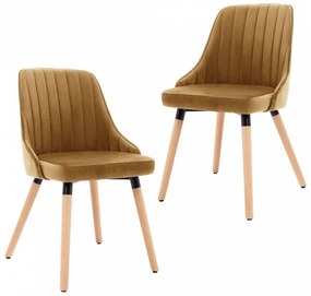 323060 Dining Chairs 2 pcs Brown Velvet