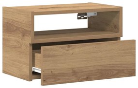 2 db kézműves tölgy fali szerelhető éjjeliszekrény 45x26x28,5cm