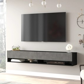 [en.casa] TV-állvány Laitila 180x31,5x29,5cm fekete/betonszínű