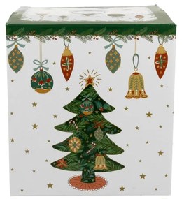 Karácsonyi fenyőfás porcelán tálka szett 2db-os 14 cm dobozban Around Christmas Tree