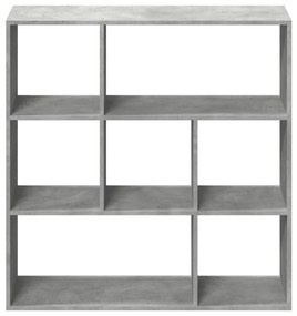 betonszürke szerelt fa elválasztó könyvespolc 102x29x103,5 cm