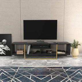 TV szekrény Asal 150 - Black, Gold