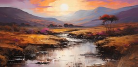 Poszter 91,3x44,5cm Naplemente a vad folyó felett