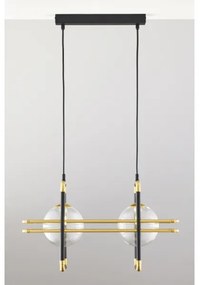 Jupiter 2029 - Csillár zsinóron FIORI 2xG9/10W/230V fekete/arany/átlátszó