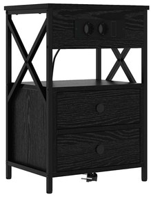 Éjjeliszekrény 2 pcs Musta tammi 40 x 31 x 60 cm Faanyag