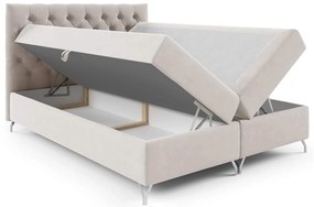 Wilsondo GULIETTE ágyneműtartós kárpitozott boxspring ágy matracokkal 140x200 - szürke