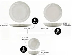 18 darabos fehér porcelán étkészlet