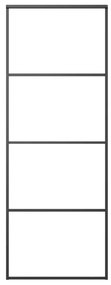 ESG üveg és alumínium tolóajtó fémszerelvény-szettel 76x205 cm