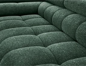 Zöld buklé kinyitható-tárolóhelyes sarokkanapé (bal oldali-L alakú) Ferucce – ELTAP