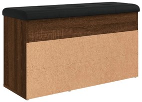 barna tölgy színű szerelt fa cipőtároló pad 82 x 32 x 45,5 cm