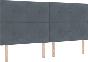 vidaXL LED ágytámla LED -es lámpákkal Szürke 200 cm Poliészter