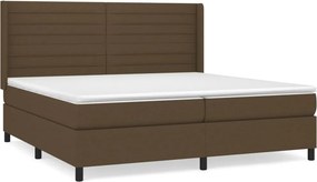 vidaXL sötétbarna szövet rugós ágy matraccal 200 x 200 cm