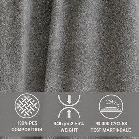 Szürke zsenília kinyitható-tárolóhelyes sarokkanapé (jobb oldali-heverő résszel) Maze – Maison de Rêve