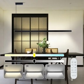 Immax NEO 07308L-LED dimmelhető, kábellel függesztett csillár MADEIRA 44W/230V Wi-Fi Tuya 202 cm fekete