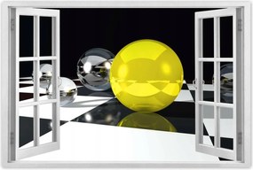 Poszterek 90x60 Sárga gömb a sakktáblán