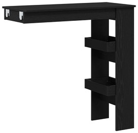 Falra szerelhető bárasztal - Fekete tölgy - 102x55x103.5 cm - Mérnöki fából készült