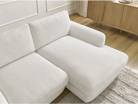Fehér buklé sarokkanapé (jobb oldali-heverő résszel) Leonore – Bobochic Paris