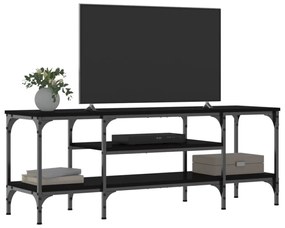 fekete szerelt fa és vas TV-szekrény 121x35x45 cm
