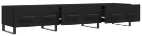 fekete szerelt fa TV-szekrény 150 x 36 x 50 cm