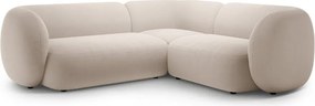 Bézs bársony sarokkanapé (jobb oldali-L alakú) Kate – Micadoni