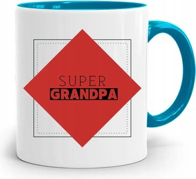 Kék Bögre Nagypapa Napja Szuper Grandpa Nagypapa nyomott mintával