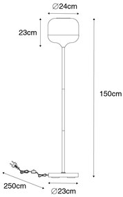 Design állólámpa fekete arannyal és füstüveggel - Kyan