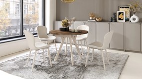 Mazzoni ALDO Elegáns Dió/bézs lábak - BŐVÍTHETŐ KEREK ASZTAL Y ALAKÚ LÁBAKKAL LOFT/IPARI STÍLUSÚ NAPPALIBA/ÉTKEZŐBE