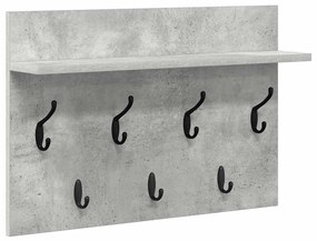 Fali Kabáthorog polcokkal Beton szürke 60 x 40 x 12 cm Faanyag