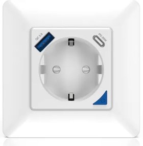 Immax NEO 07801L - Okos aljzat 16A/230V + 1xUSB-A+1xUSB-C Tuya SCHUKO