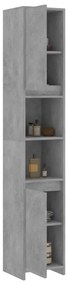 Betonszürke szerelt fa fürdőszobaszekrény 30 x 30 x 183,5 cm